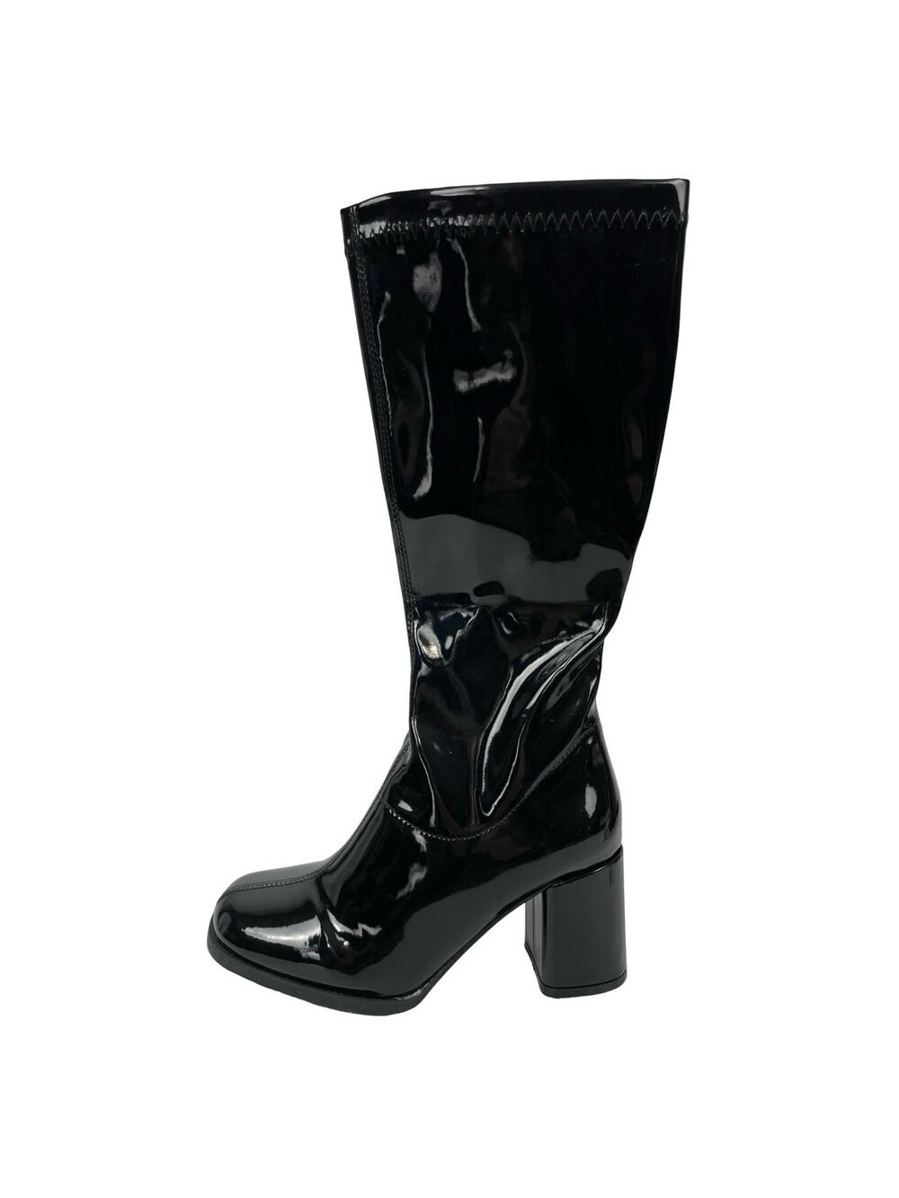 Funtasma Gogo Womens Black Patent Leather Knee High Block Heels Platform Boots 5